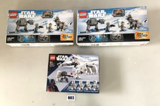 3 boxed Star Wars Lego sets
