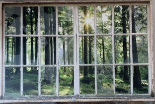 Large canvas print of window scene