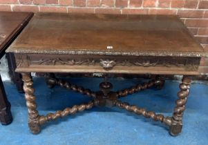 Carved oak table