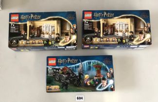 3 boxed Harry Potter Lego sets