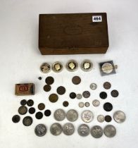 Box of assorted coins