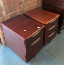 Pair of wooden filing cabinets