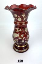 Red glass vase