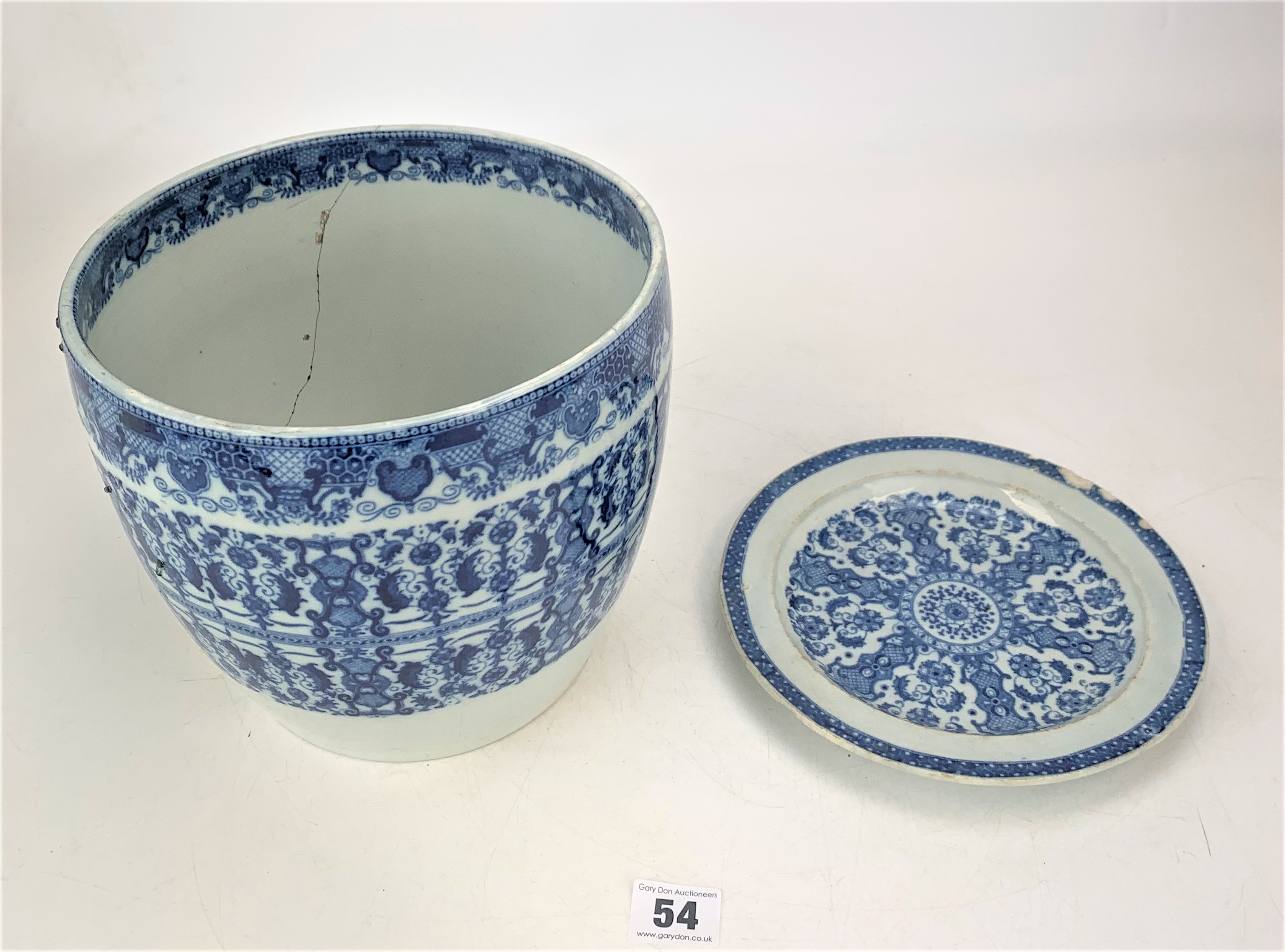 Leeds pottery jardiniere and plate