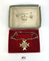 Coronation jewels necklace & earrings