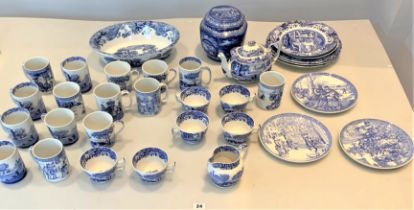 Spode blue/white tea ware