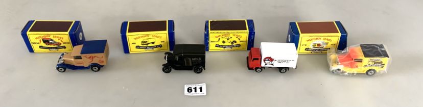 4 Matchbox cars