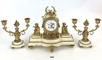 3 piece clock garniture set