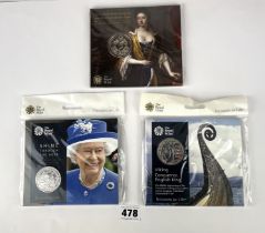 3 x £5 coin mint packs