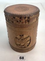 Chinese wooden carved pot