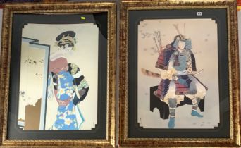 Pair of Japanese prints of warriors