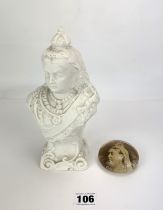 Queen Victoria bust and paperweight