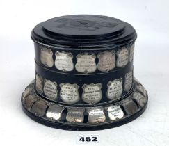 Trophy base with silver & plated medallions