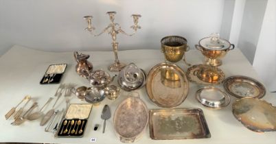 Assorted plated ware