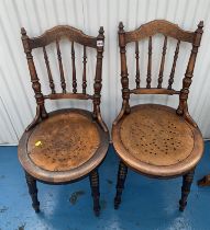 Pair of carved oak chairs