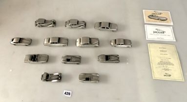 12 Danbury Mint pewter cars
