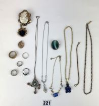 Assorted silver & dress jewellery