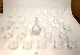 30 cut glass wine & whisky glasses