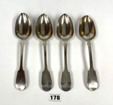 4 silver serving spoons