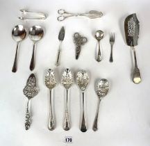 Assorted plated serving spoons