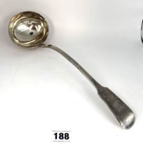 Large silver ladle