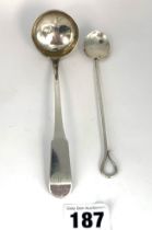 Silver ladle & silver spoon