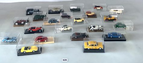 22 assorted model cars