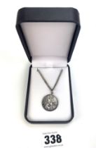 Silver necklace and medallion