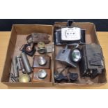 Shackman Passprint polaroid type camera; also a Graflex camera, small pair of binoculars and