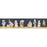 Eight Beswick F. Warne & Son Co Beatrix Potter figures; Simpkin, Tabitha Twitchet & Miss Moppet,