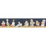 Eight Beswick F. Warne & Son Co Beatrix Potter figures; Tom Thumb, Jemima Puddle-Duck, Cecily