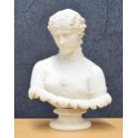19th century Art Union of London Parian bust after C. Delpech, modelled as Clytie the water nymph,