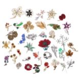 Collection of modern floral brooches