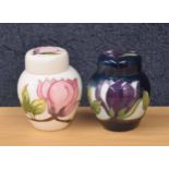 Moorcroft Pottery 'Wine Magnolia' ginger jar and cover, stamped factory marks to the base;