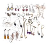 Nineteen pairs assorted modern earrings
