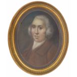 English School (18th/19th century) - Portrait of gentleman head and shoulders wearing a brown coat