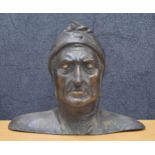 Sabatino De Angelis & Fils - bronze figural bust of Dante Alighier, after the antique, inscribed