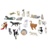 Collection of various cat brooches