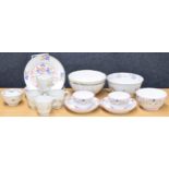Group of 19th century English porcelain wares including Crown Derby bowl 6.5" diameter, 3.5" high,