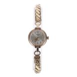 Rotary 9ct lady's wristwatch, on a 1/5th 9ct rolled gold expanding bracelet, 17.4gm, 19mm