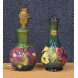 Moorcroft Pottery 'Clematis' small table lamp, 7.5" high including fitting; together with a