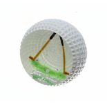 William Manson Snr. novelty golf ball glass paperweight, limited edition 13/100, signed and dated