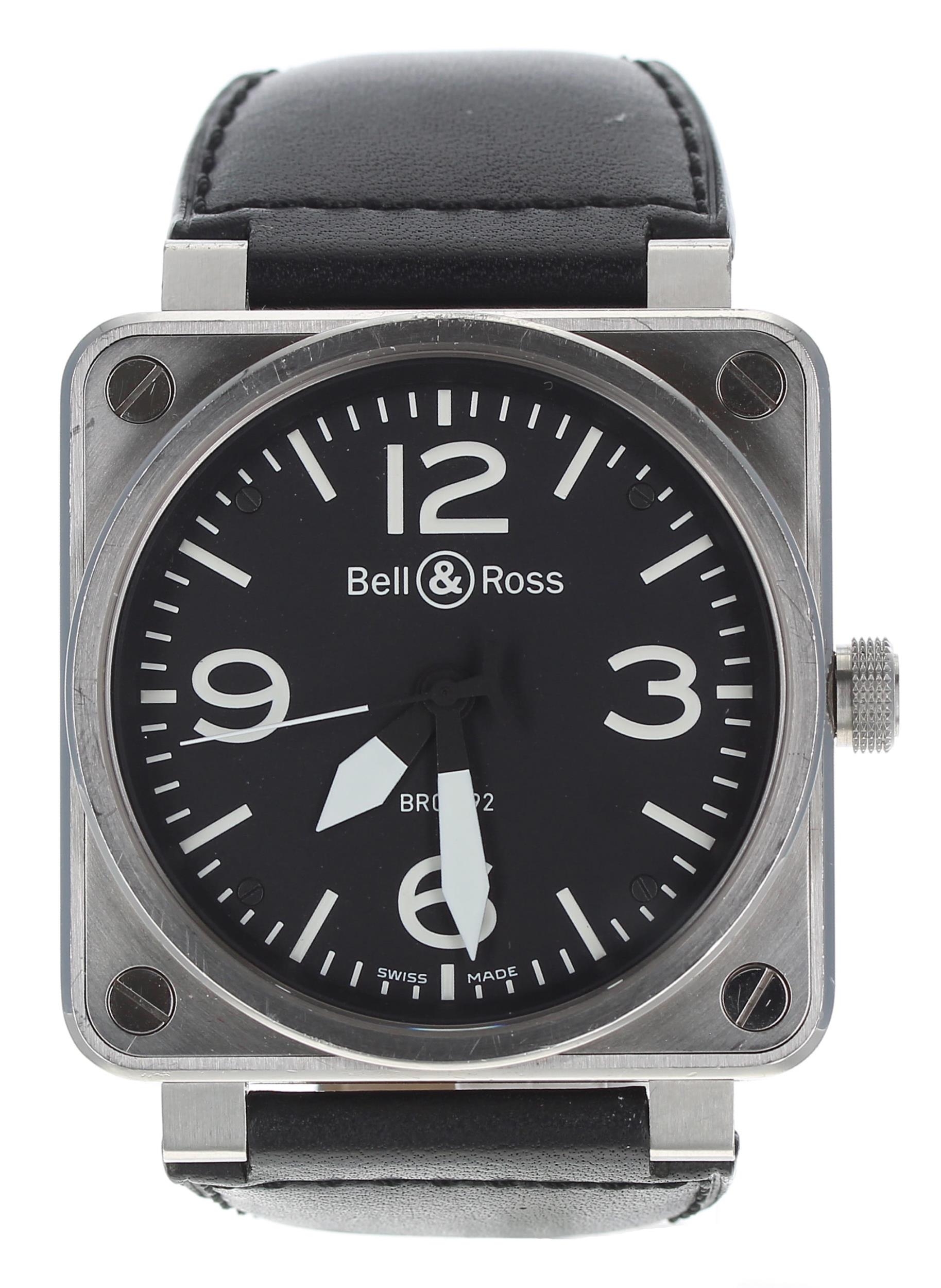 Bell & Ross BR01-92 Aviation Type/Military Spec automatic square cased stainless steel gentleman's