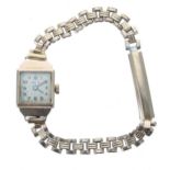 Avia 9ct lady's wristwatch, Birmingham 1947, silvered dial, 15 jewel, Dennison case, rolled gold