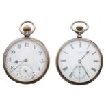 Silver lever engine turned pocket watch, import hallmarks London 1929, 15 jewel movement, the dial