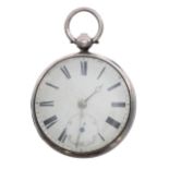 Early Victorian silver fusee lever pocket watch, London 1837, the movement signed Myers,