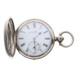Victorian silver lever hunter pocket watch, London 1878, three quarter plate gilt frosted movement