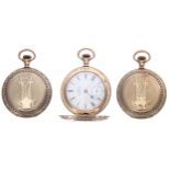 American Waltham 'Appleton Tracy & Co' gold plated lever set hunter pocket watch, serial no.