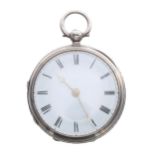 Small Victorian silver fusee lever fob watch, London 1882, unsigned movement, no. 11045, the dial