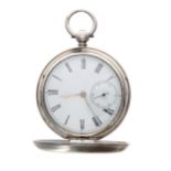 Victorian silver fusee lever hunter pocket watch, London 1858, the movement signed Rowell, Oxford,